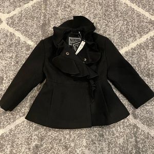 NWT Black Rothschild Ruffle Coat